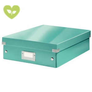 LEITZ Scatola organizer Click & Store WOW Medium, Cartone riciclato, Coperchio removibile, 28,1 x 37 x 10 cm, Acquamarina LEITZ Scatola organizer Click & Store WOW Medium, Cartone riciclato, Coperchio removibile, 28,1 x 37 x 10 cm, Acquamarina