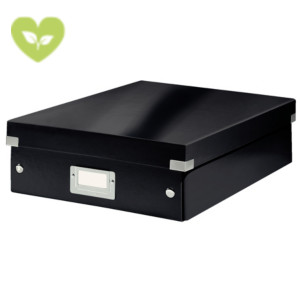 LEITZ Scatola organizer Click & Store WOW Medium, Cartone riciclato, Coperchio removibile, 28,1 x 37 x 10 cm, Nero LEITZ Scatola organizer Click & Store WOW Medium, Cartone riciclato, Coperchio removibile, 28,1 x 37 x 10 cm, Nero