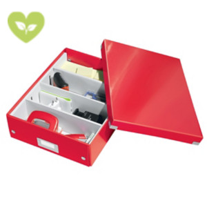 LEITZ Scatola organizer Click & Store WOW Medium, Cartone riciclato, Coperchio removibile, 28,1 x 37 x 10 cm, Rosso LEITZ Scatola organizer Click & Store WOW Medium, Cartone riciclato, Coperchio removibile, 28,1 x 37 x 10 cm, Rosso