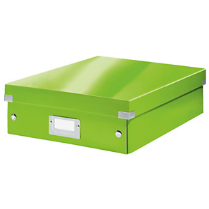 Leitz Scatola organizer Medium Click & Store, Cartone, Coperchio removibile, Verde lime, 281 x 370 x 100 mm Leitz Scatola organizer Medium Click & Store, Cartone, Coperchio removibile, Verde lime, 281 x 370 x 100 mm
