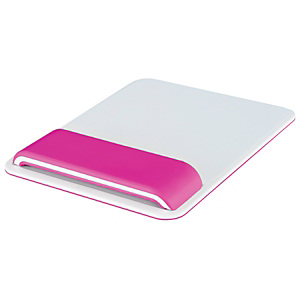 Leitz Tappetino Mouse con poggiapolsi regolabile Leitz Ergo WOW, Bianco/Fucsia Leitz Tappetino Mouse con poggiapolsi regolabile Leitz Ergo WOW, Bianco/Fucsia
