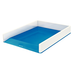 LEITZ Vaschetta portacorrispondenza WOW Dual Color, 26,7 x 33,6 x 50 cm, Bianco/Azzurro metallizzato LEITZ Vaschetta portacorrispondenza WOW Dual Color, 26,7 x 33,6 x 50 cm, Bianco/Azzurro metallizzato