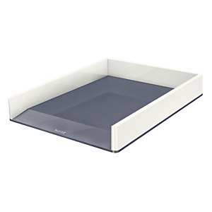 LEITZ Vaschetta portacorrispondenza WOW Dual Color, 26,7 x 33,6 x 50 cm, Bianco/Silver metallizzato