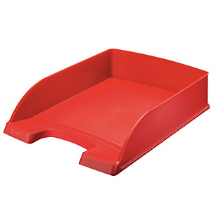 Leitz Vaschette portacorrispondenza linea ''Plus Desk Top'' - Classic - Dimensioni est. cm 25,5 x 36 x 7 h - Colore: rosso papavero