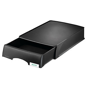 Leitz Vaschette portacorrispondenza linea ''Plus Desk Top'' - Standard Plus a cassetto - Colore Nero di mora - Dimensioni est. cm 25,5 x 35,5 x 7 h.