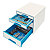 Leitz WOW Cajonera de escritorio, A4 Maxi, 4 cajones, 287 x 270 x 363 mm, blanco y azul metalizado - 4