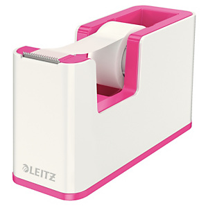 Leitz WOW Dual Color Dispenser per nastro adesivo, Dimensioni 51 x 126 x 760 mm, Colore Bianco/Fucsia metallizzato