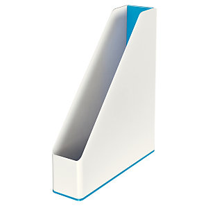 Leitz WOW Dual Color Portariviste, Dimensioni 272 x 318 x 73 mm, Colore Bianco/Azzurro metallizzato