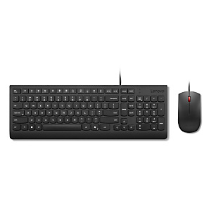 Lenovo KB MICE_BO Essencial WR KBMS GB A1, Taille réelle (100 %), Avec fil, USB, Noir, Souris incluse 4X31R64438 Lenovo KB MICE_BO Essencial WR KBMS GB A1, Taille réelle (100 %), Avec fil, USB, Noir, Souris incluse 4X31R64438