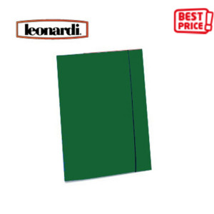 LEONARDI Cartelline a 3 lembi con elastico - Verde (confezione 10 pezzi)