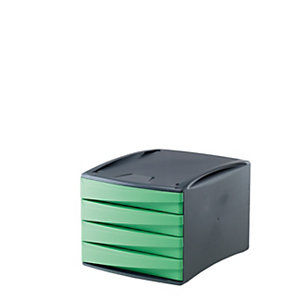 LEONARDI Cassettiera a 4 cassetti Green2Desk, Verde