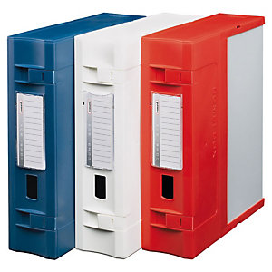 LEONARDI Scatola archivio Combi Box E-600, Polipropilene, Coperchio laterale, Bianco, 355 mm x 290 mm x 80 mm
