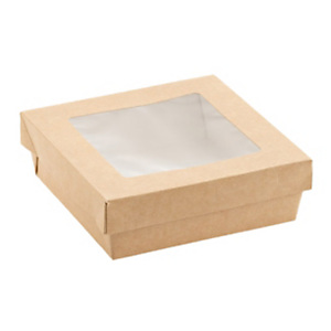 LEONE Contenitore per alimenti con finestra, 14 x 14 x 5 cm, 1.000 ml, Avana (confezione 25 pezzi) LEONE Contenitore per alimenti con finestra, 14 x 14 x 5 cm, 1.000 ml, Avana (confezione 25 pezzi)