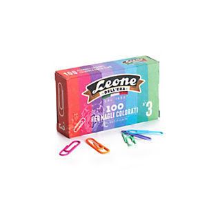 LEONE DELL'ERA Fermagli plastificati colorati N°3, Lunghezza 28 mm, Punta Arrotondata, Colori pastello assortiti (confezione 100 pezzi) LEONE DELL'ERA Fermagli plastificati colorati N°3, Lunghezza 28 mm, Punta Arrotondata, Colori pastello assortiti (confezione 100 pezzi)