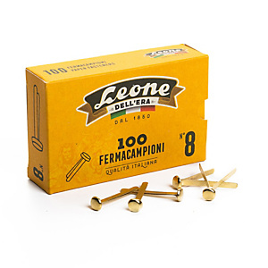 LEONE Fermacampioni ottonati N.8 - lunghezza 38 mm - Leone - conf. 100 pezzi LEONE Fermacampioni ottonati N.8 - lunghezza 38 mm - Leone - conf. 100 pezzi