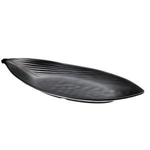 LEONE Piatto a foglia in melamina, 36,5 x 15,5 x 2,7 cm, Nero opaco LEONE Piatto a foglia in melamina, 36,5 x 15,5 x 2,7 cm, Nero opaco