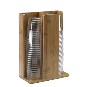 LEONE Portabicchieri a 2 scomparti in legno di bamboo, 21 x 11 x 30 cm, Naturale LEONE Portabicchieri a 2 scomparti in legno di bamboo, 21 x 11 x 30 cm, Naturale