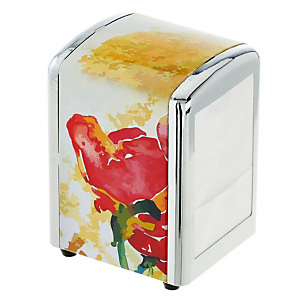 LEONE Portatovaglioli da banco per tovaglioli 17 x 17 cm, Acciaio, Fantasia Verdi LEONE Portatovaglioli da banco per tovaglioli 17 x 17 cm, Acciaio, Fantasia Verdi
