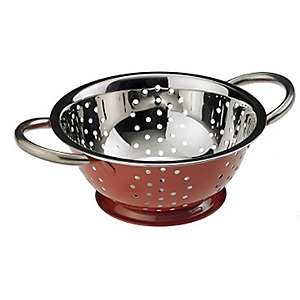 LEONE Scolapasta in acciaio, Diametro 18 cm, Rosso LEONE Scolapasta in acciaio, Diametro 18 cm, Rosso
