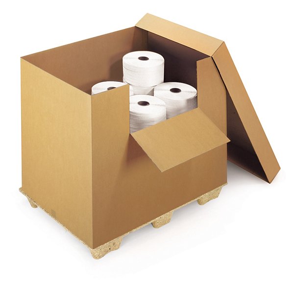 Lepenkové kontejnery s víkem a čelní deskou 780 x 570 x 800 mm - 3