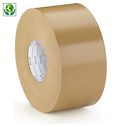 Lepiaca páska na lepenie za mokra 70mm, návin 200m, štandardná 70g/m2, hnedá | RAJA - 1