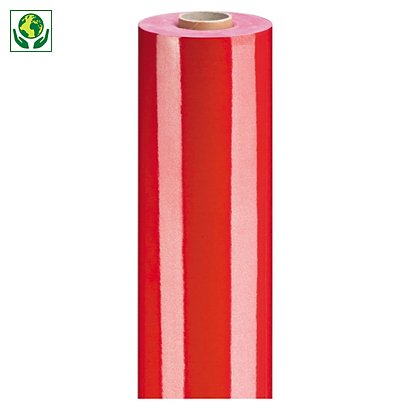 Lesklý darčekový baliaci papier, šírka 70 cm, dĺžka 25 m, červený - 1