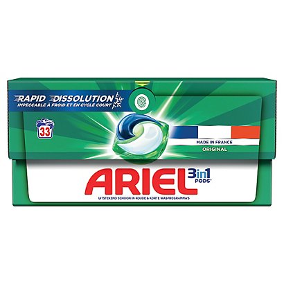 Lessive capsule Ariel Pods 3 en 1 Original, boîte de 33 doses - 1