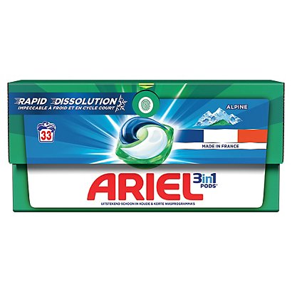Lessive capsules Ariel Pods 3 en 1 Alpine, boite de 33 doses - 1