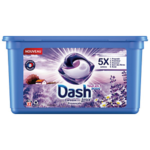 Lessive capsules Dash & Lenor Caresse Provençale, boîte de 32 Lessive capsules Dash & Lenor Caresse Provençale, boîte de 32