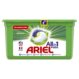 Lessive liquide en dosette Ariel pods 3 en 1, 31 doses Original Lessive liquide en dosette Ariel pods 3 en 1, 31 doses Original