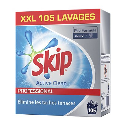Lessive en poudre Skip Active Clean Professional 105 lavages - Lessive en  poudre