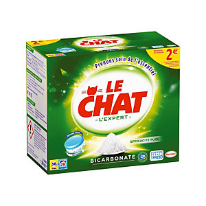 Lessive tablettes Le Chat l'Expert bicarbonate, boîte de 56