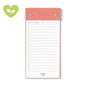 LETTS OF LONDON Blocco appunti con viti a libro To Do List Linea Conscious, 10 x 20 cm, Pesca