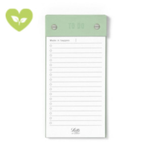 LETTS OF LONDON Blocco appunti con viti a libro To Do List Linea Conscious, 10 x 20 cm, Salvia