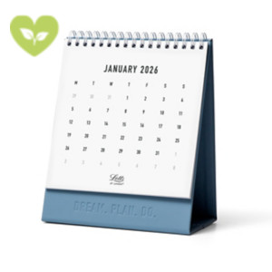 LETTS OF LONDON Calendario da tavolo triangolare con spirale 2026 Linea Conscious, 15 x 18 cm, Azzurro LETTS OF LONDON Calendario da tavolo triangolare con spirale 2026 Linea Conscious, 15 x 18 cm, Azzurro