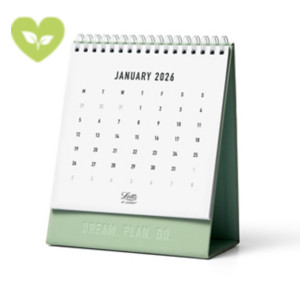 LETTS OF LONDON Calendario da tavolo triangolare con spirale 2026 Linea Conscious, 15 x 18 cm, Salvia LETTS OF LONDON Calendario da tavolo triangolare con spirale 2026 Linea Conscious, 15 x 18 cm, Salvia