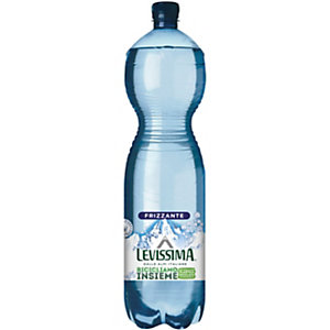 LEVISSIMA Bio Acqua minerale Frizzante, Bottiglia 25% di R-PET, 1,5 l (confezione 6 bottiglie)