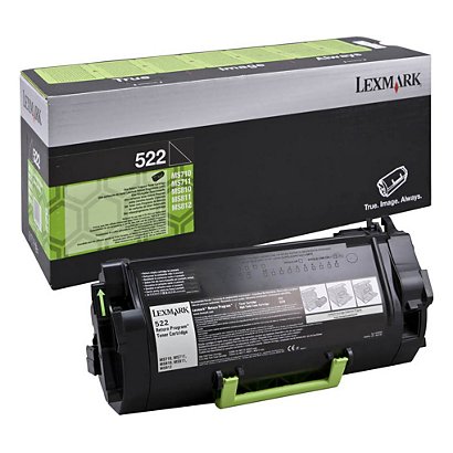 Lexmark 522, 52D2000, Toner Original, Negro - 1