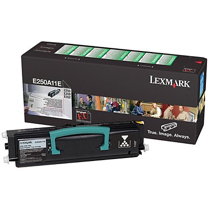 Lexmark E250A11E, Tóner Original, Negro - 1