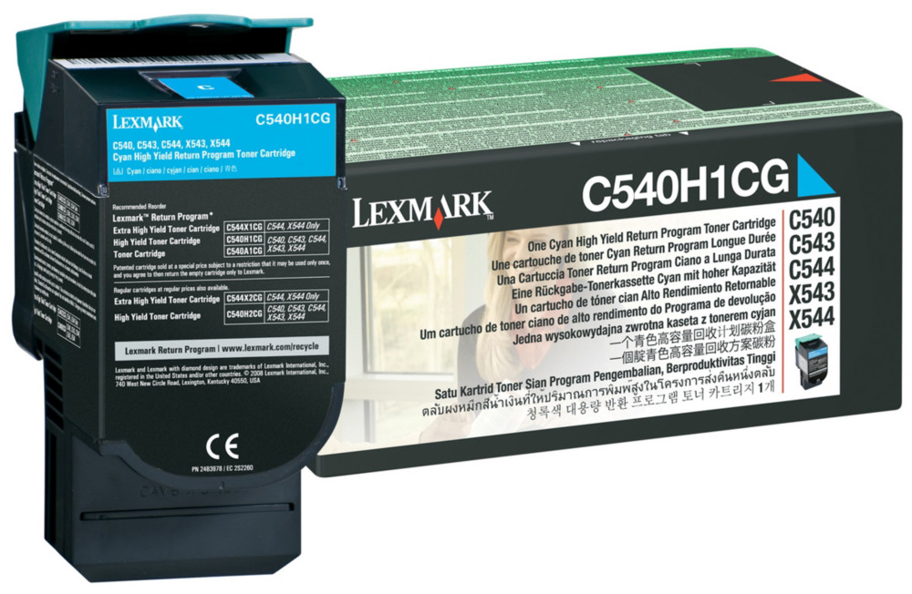 Lexmark Toner Original C540H1CG C, (Pack de 1), Cyan