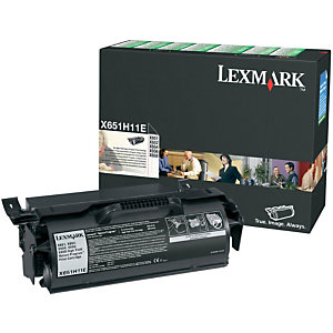 LEXMARK Toner Original X65x, X651H11E N, Grande capacité (pack de 1), Noir
