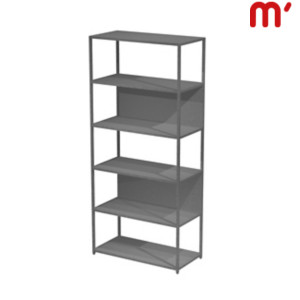 Libreria alta modulare Afrodite, 90 x 44 x 200 cm, Metallo/Nobilitato Melaminico, Struttura Antracite, Ripiani e Retro Antracite Libreria alta modulare Afrodite, 90 x 44 x 200 cm, Metallo/Nobilitato Melaminico, Struttura Antracite, Ripiani e Retro Antracite
