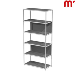 Libreria alta modulare Afrodite, 90 x 44 x 200 cm, Metallo/Nobilitato Melaminico, Struttura Bianca, Ripiani e Retro Antracite Libreria alta modulare Afrodite, 90 x 44 x 200 cm, Metallo/Nobilitato Melaminico, Struttura Bianca, Ripiani e Retro Antracite