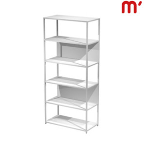 Libreria alta modulare Afrodite, 90 x 44 x 200 cm, Metallo/Nobilitato Melaminico, Struttura Bianca, Ripiani e Retro Bianchi Libreria alta modulare Afrodite, 90 x 44 x 200 cm, Metallo/Nobilitato Melaminico, Struttura Bianca, Ripiani e Retro Bianchi