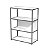 Libreria bassa modulare Afrodite, 90 x 44 x 122 cm, Metallo/Nobilitato Melaminico, Struttura Antracite, Ripiani e Retro Bianchi - 1