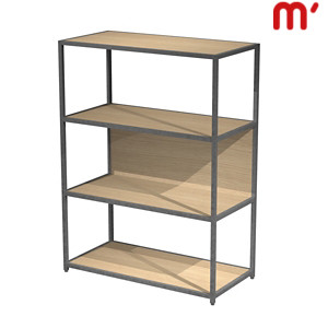 Libreria bassa modulare Afrodite, 90 x 44 x 122 cm, Metallo/Nobilitato Melaminico, Struttura Antracite, Ripiani e Retro Rovere Libreria bassa modulare Afrodite, 90 x 44 x 122 cm, Metallo/Nobilitato Melaminico, Struttura Antracite, Ripiani e Retro Rovere