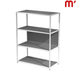 Libreria bassa modulare Afrodite, 90 x 44 x 122 cm, Metallo/Nobilitato Melaminico, Struttura Bianca, Ripiani e Retro Antracite Libreria bassa modulare Afrodite, 90 x 44 x 122 cm, Metallo/Nobilitato Melaminico, Struttura Bianca, Ripiani e Retro Antracite