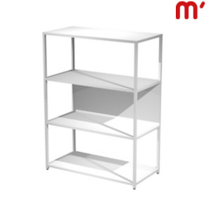 Libreria bassa modulare Afrodite, 90 x 44 x 122 cm, Metallo/Nobilitato Melaminico, Struttura Bianca, Ripiani e Retro Bianchi Libreria bassa modulare Afrodite, 90 x 44 x 122 cm, Metallo/Nobilitato Melaminico, Struttura Bianca, Ripiani e Retro Bianchi