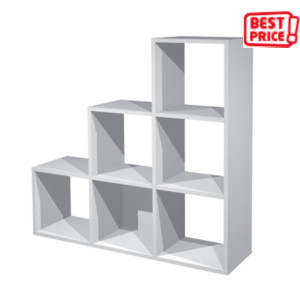 Libreria componibile a 6 caselle a scalare Multicolor, 104,1 x 29,2 x 103,9 cm, Grigio Alluminio Libreria componibile a 6 caselle a scalare Multicolor, 104,1 x 29,2 x 103,9 cm, Grigio Alluminio