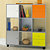 Libreria componibile a 9 caselle Multicolor, 104,1 x 29,2 x 103,9 cm, Grigio Alluminio - 2